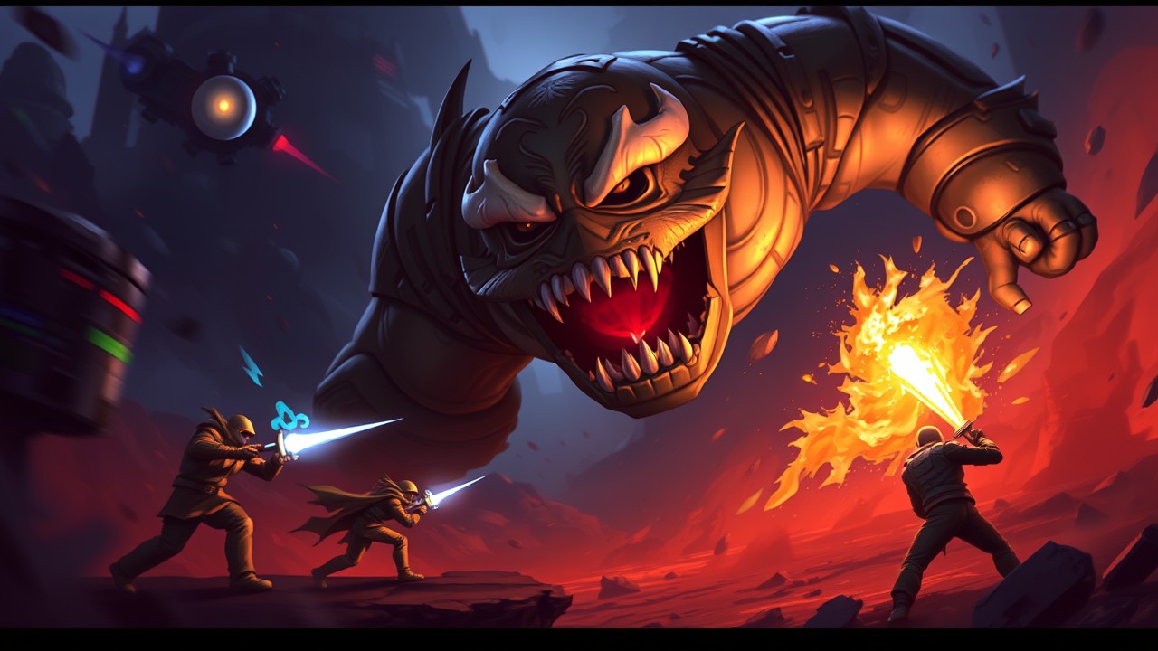 Fan piece: moonlit coastline with ancient monolith